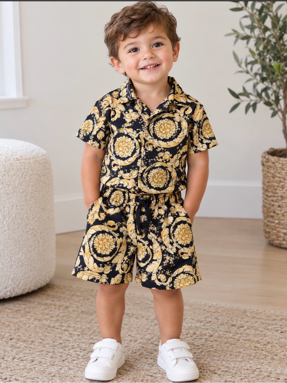 Black and Gold Medallion Kids set